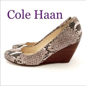 Cole Haan Snakeskin Wedge Sandals